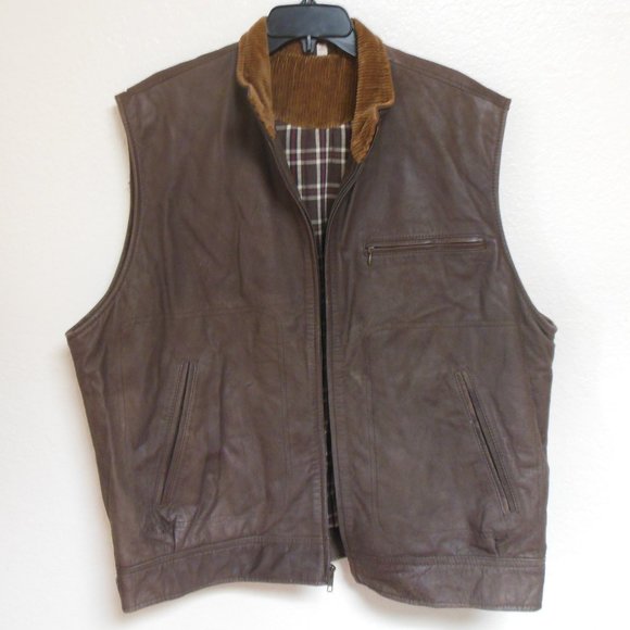 Banana Republic Other - Vintage Banana Republic Flannel Lined Leather Vest